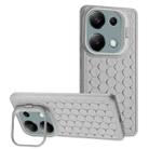 For Xiaomi Redmi Note 13 Pro 4G Honeycomb Radiating Lens Holder TPU Phone Case(Grey) - 1