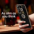 For Xiaomi Redmi Turbo 3 XINLI Straight Edge 6D Electroplate TPU Phone Case with Ring Holder(White) - 2
