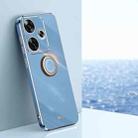 For Xiaomi Redmi Turbo 3 XINLI Straight Edge 6D Electroplate TPU Phone Case with Ring Holder(Celestial Blue) - 1