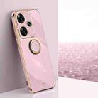 For Xiaomi Redmi Turbo 3 XINLI Straight Edge 6D Electroplate TPU Phone Case with Ring Holder(Cherry Purple) - 1