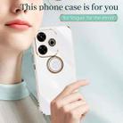 For Redmi 13 4G XINLI Straight 6D Plating Gold Edge TPU Shockproof Case with Ring Holder(White) - 2