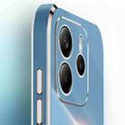 For Redmi Note 14 5G Global XINLI Straight Edge 6D Electroplate TPU Phone Case with Ring Holder(Cherry Purple) - 3