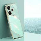 For Xiaomi Redmi Turbo 3 XINLI Straight 6D Plating Gold Edge TPU Phone Case(Mint Green) - 1