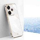 For Xiaomi Redmi Turbo 3 XINLI Straight 6D Plating Gold Edge TPU Phone Case(White) - 1