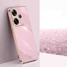 For Xiaomi Redmi Turbo 3 XINLI Straight 6D Plating Gold Edge TPU Phone Case(Cherry Purple) - 1