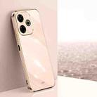 For Redmi 13 4G XINLI Straight Edge 6D Electroplate TPU Phone Case(Pink) - 1