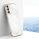For Samsung Galaxy M55 XINLI Straight Edge 6D Electroplate TPU Phone Case(White) - 1