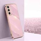 For Samsung Galaxy M35 XINLI Straight Edge 6D Electroplate TPU Phone Case(Cherry Purple) - 1