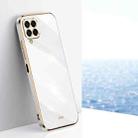 For Samsung Galaxy M33 5G Global XINLI Straight Edge 6D Electroplate TPU Phone Case(White) - 1