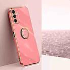 For Samsung Galaxy M35 XINLI Straight Edge 6D Electroplate TPU Phone Case with Ring Holder(Hawthorn Red) - 1