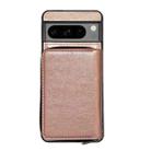 For Google Pixel 9 Pro XL Solid Color Zipper 11-Card Slots Bag Phone Case with Lanyard(Rose Gold) - 2