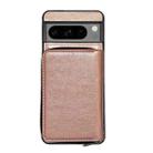 For Google Pixel 8a Solid Color Zipper 11-Card Slots Bag Phone Case with Lanyard(Rose Gold) - 2