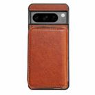 For Google Pixel 6 Pro Solid Color Zipper 11-Card Slots Bag Phone Case with Lanyard(Brown) - 2