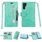 For Huawei P30 Pro Multifunctional Zipper Horizontal Flip Leather Case with Holder & Wallet & 9 Card Slots & Lanyard(Mint Green) - 1