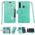 For Huawei P smart 2019 / P Smart+ / Enjoy 9s Multifunctional Zipper Horizontal Flip Leather Case with Holder & Wallet & 9 Card Slots & Lanyard(Mint Green) - 1