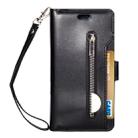 For Huawei P20 Pro Multifunctional Zipper Horizontal Flip Leather Case with Holder & Wallet & 9 Card Slots & Lanyard(Black) - 2