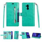 For Huawei Mate 20 lite Multifunctional Zipper Horizontal Flip Leather Case with Holder & Wallet & 9 Card Slots & Lanyard(Mint Green) - 1