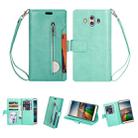 For Huawei Mate 10 Multifunctional Zipper Horizontal Flip Leather Case with Holder & Wallet & 9 Card Slots & Lanyard(Mint Green) - 1