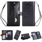For Huawei Mate 10 Pro Multifunctional Zipper Horizontal Flip Leather Case with Holder & Wallet & 9 Card Slots & Lanyard(Black) - 1