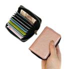 For iPhone 16 Solid Color Zipper 11-Card Slots Bag Phone Case with Lanyard(Rose Gold) - 3