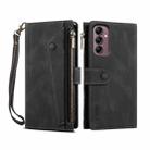 For Samsung Galaxy S25+ 5G ESEBLE Retro Frosted RFID Flip Leather Phone Case(Black) - 1