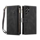 For Samsung Galaxy S25 Ultra 5G ESEBLE Retro Frosted RFID Flip Leather Phone Case(Black) - 1