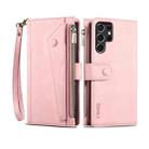 For Samsung Galaxy S25 Ultra 5G ESEBLE Retro Frosted RFID Flip Leather Phone Case(Rose Gold) - 1