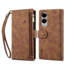 For Samsung Galaxy S25 Edge 5G ESEBLE Retro Frosted RFID Flip Leather Phone Case(Brown) - 1