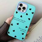 For iPhone 15 Pro Max Love Hearts PC Hybrid TPU Phone Case(Sky Cyan) - 1