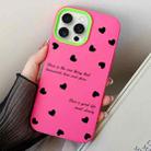 For iPhone 15 Pro Max Love Hearts PC Hybrid TPU Phone Case(Rose Red) - 1