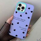 For iPhone 15 Pro Love Hearts PC Hybrid TPU Phone Case(Purple) - 1