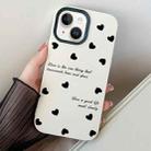 For iPhone 15 Plus Love Hearts PC Hybrid TPU Phone Case(White) - 1