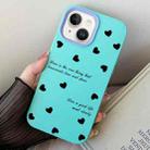 For iPhone 14 Plus Love Hearts PC Hybrid TPU Phone Case(Sky Cyan) - 1