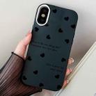 For iPhone X / XS Love Hearts PC Hybrid TPU Phone Case(Black) - 1