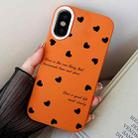 For iPhone X / XS Love Hearts PC Hybrid TPU Phone Case(Orange) - 1