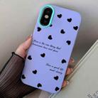 For iPhone X / XS Love Hearts PC Hybrid TPU Phone Case(Purple) - 1