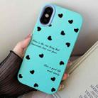 For iPhone X / XS Love Hearts PC Hybrid TPU Phone Case(Sky Cyan) - 1