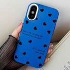 For iPhone X / XS Love Hearts PC Hybrid TPU Phone Case(Blue) - 1