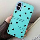 For iPhone XS Max Love Hearts PC Hybrid TPU Phone Case(Sky Cyan) - 1