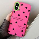 For iPhone XS Max Love Hearts PC Hybrid TPU Phone Case(Rose Red) - 1