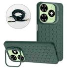 For Infinix Hot 40i Honeycomb Radiating Holder TPU Phone Case with Lanyard(Green) - 1