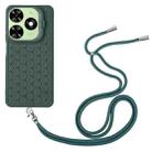 For Infinix Hot 40i Honeycomb Radiating Holder TPU Phone Case with Lanyard(Green) - 3