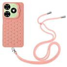 For Infinix Smart 8 Honeycomb Radiating Holder TPU Phone Case with Lanyard(Pink) - 3