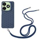 For Infinix Smart 8 Honeycomb Radiating Holder TPU Phone Case with Lanyard(Blue) - 3