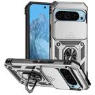 For Google Pixel 9 Sliding Camshield Holder Phone Case(Silver) - 1