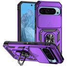 For Google Pixel 9 Sliding Camshield Holder Phone Case(Purple) - 1