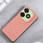 For Tecno Spark 20C Honeycomb Radiating Holder TPU Phone Case with Lanyard(Pink) - 2