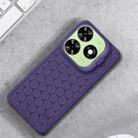 For Tecno Spark 20C Honeycomb Radiating Holder TPU Phone Case with Lanyard(Purple) - 2