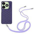 For Tecno Spark 20C Honeycomb Radiating Holder TPU Phone Case with Lanyard(Purple) - 3