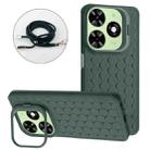 For Tecno Spark 20C Honeycomb Radiating Holder TPU Phone Case with Lanyard(Green) - 1